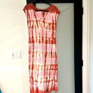 Universal Thread Pink and Brown Tie-Dye Dress